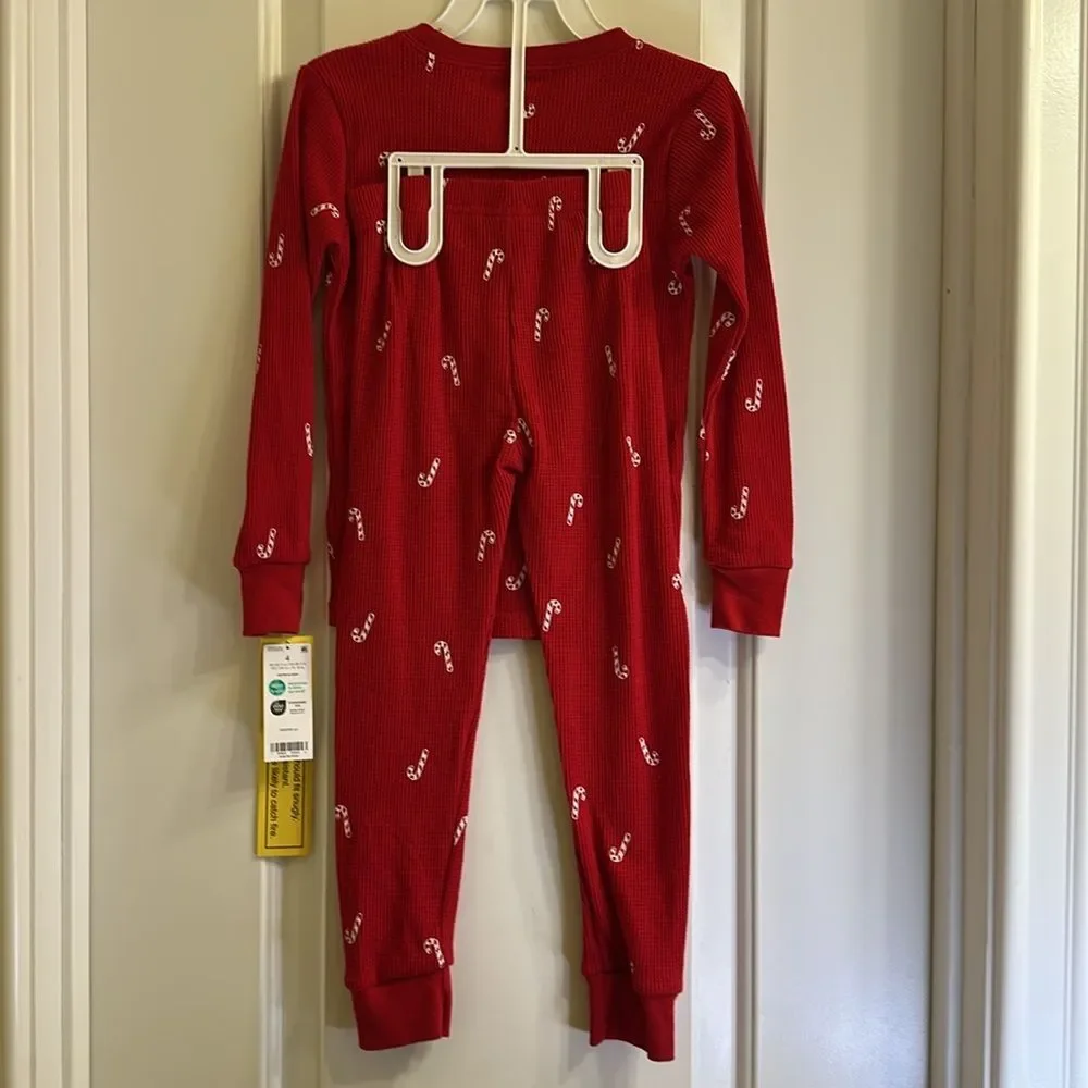Carter’s Red Candy Cane Thermal PJ Pajama Set NEW Size 4